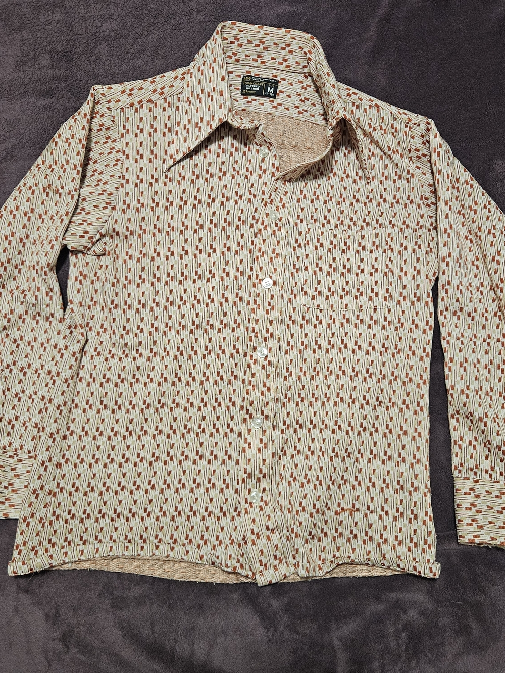 VTG 60s JC Pennys Towncraft  Men's Red Button-Up Long Sleeve Medium